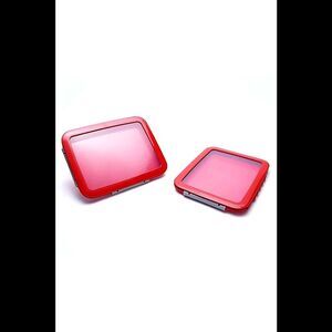 Food Flex 2-Pack Large Flat Food Storage Containers Red